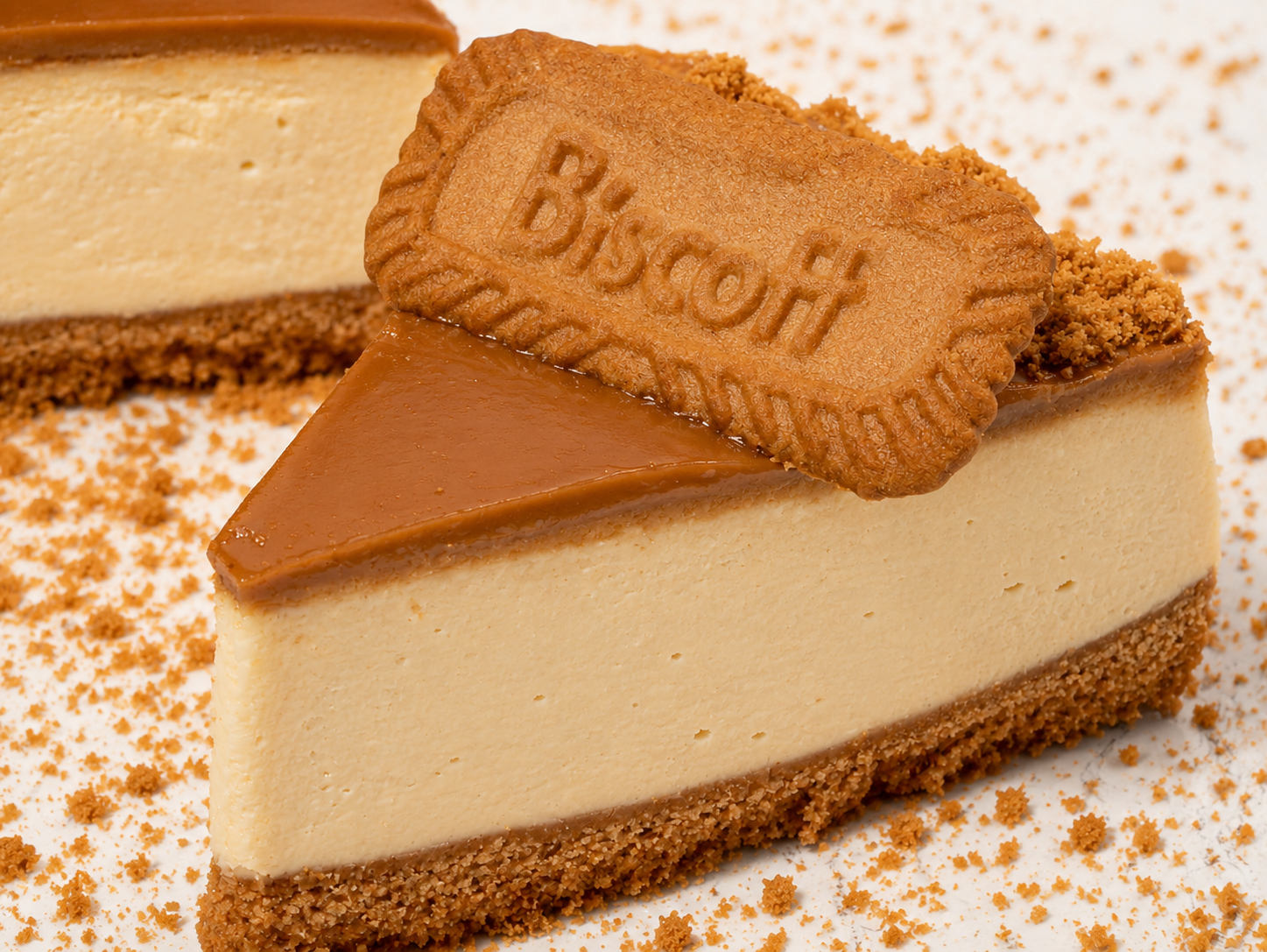Slice of Biscoff New York Cheesecake