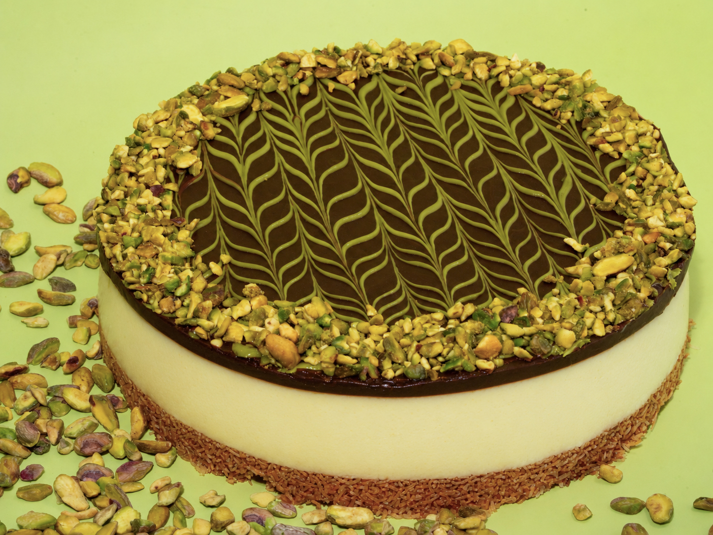 Whole Dubai Chocolate Pistachio Kunafa Cheesecake