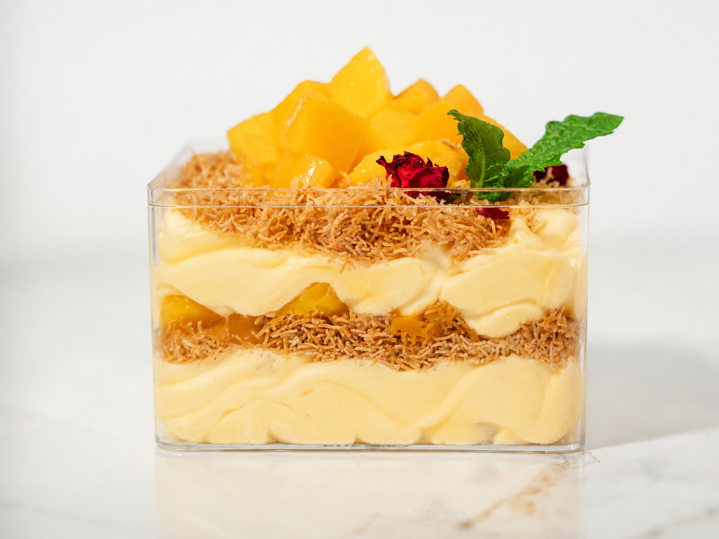 Kunafa Mango Pudding